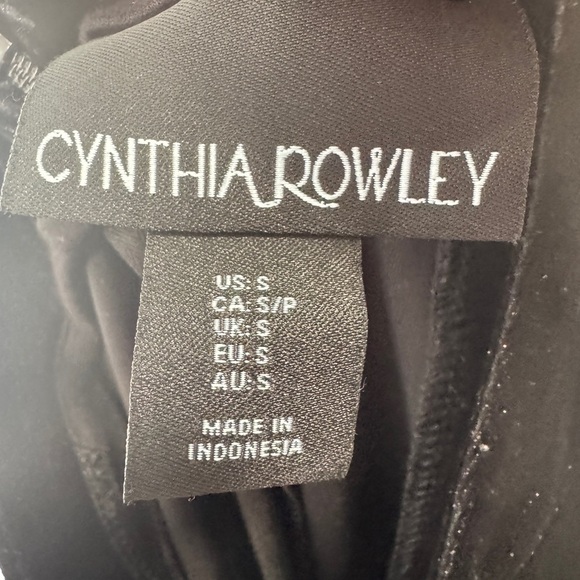 Cynthia Rowley Velvet High Neck Dress Black - Picture 4 of 9